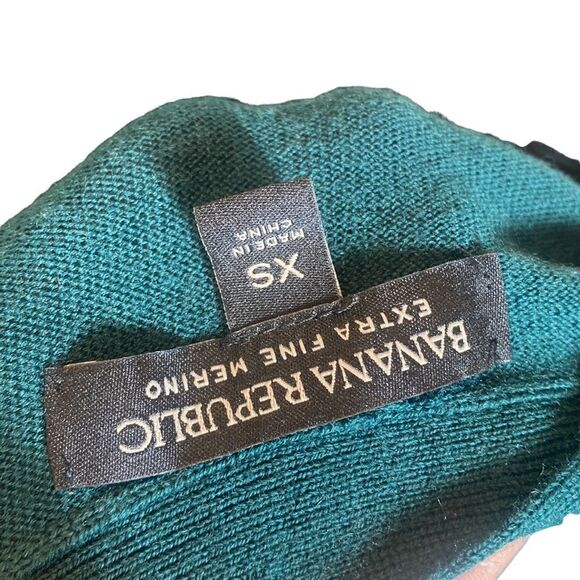 Banana republic xs extra fine merino wool long sleeved green sweater shirt brat - Picture 5 of 5